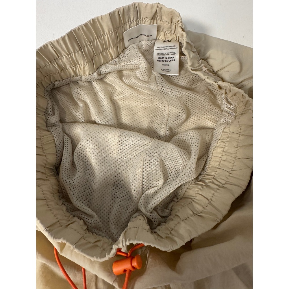 Isaac Morris Ltd Womens Nylon Cargo Joggers Tan Beige Orange Drawstring Size M - Picture 5 of 8